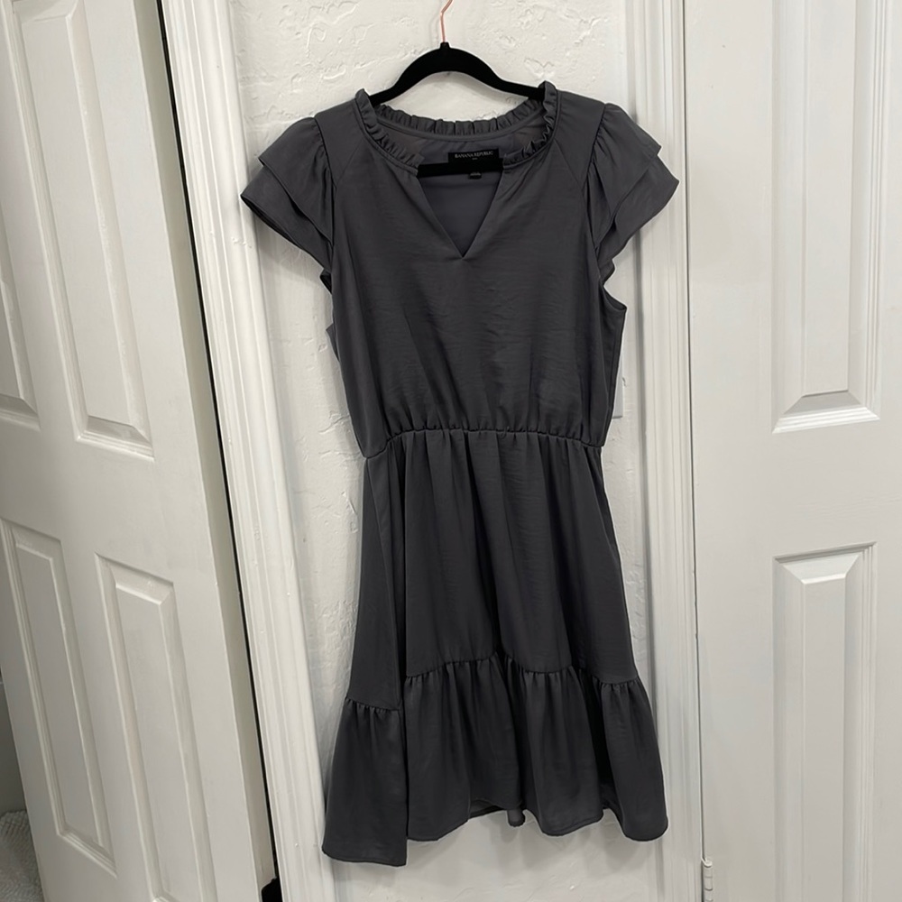 Silky, gray dress, perfect for any occasion